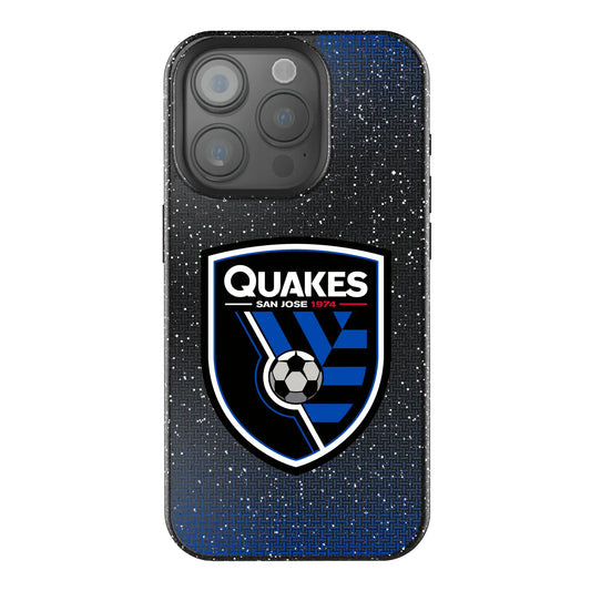 San Jose Earthquakes Linen Black Bling Phone Case for Apple iPhone