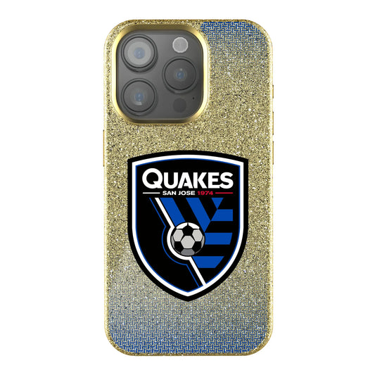 San Jose Earthquakes Linen Bling Phone Case for Apple iPhone