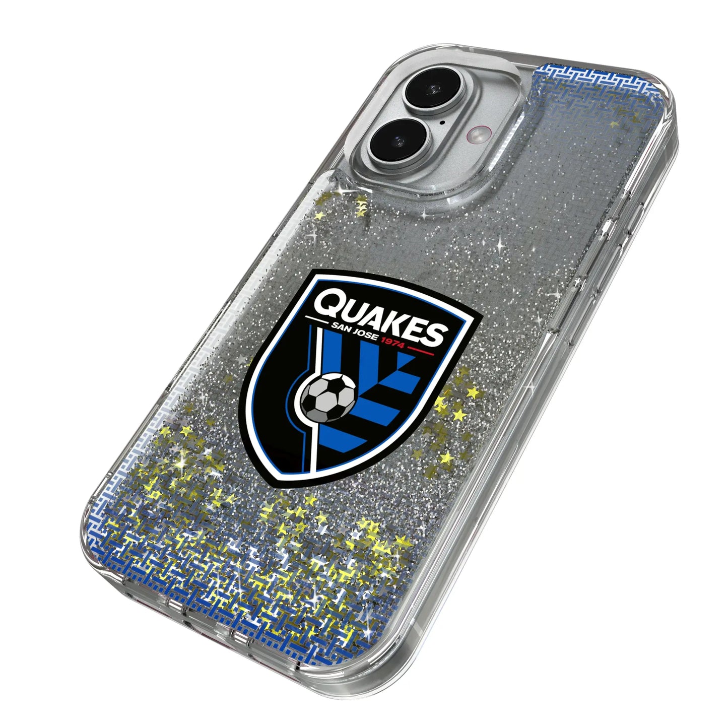 San Jose Earthquakes Linen Glitter Phone Case for Apple iPhone