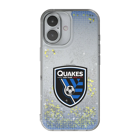San Jose Earthquakes Linen Glitter Phone Case for Apple iPhone