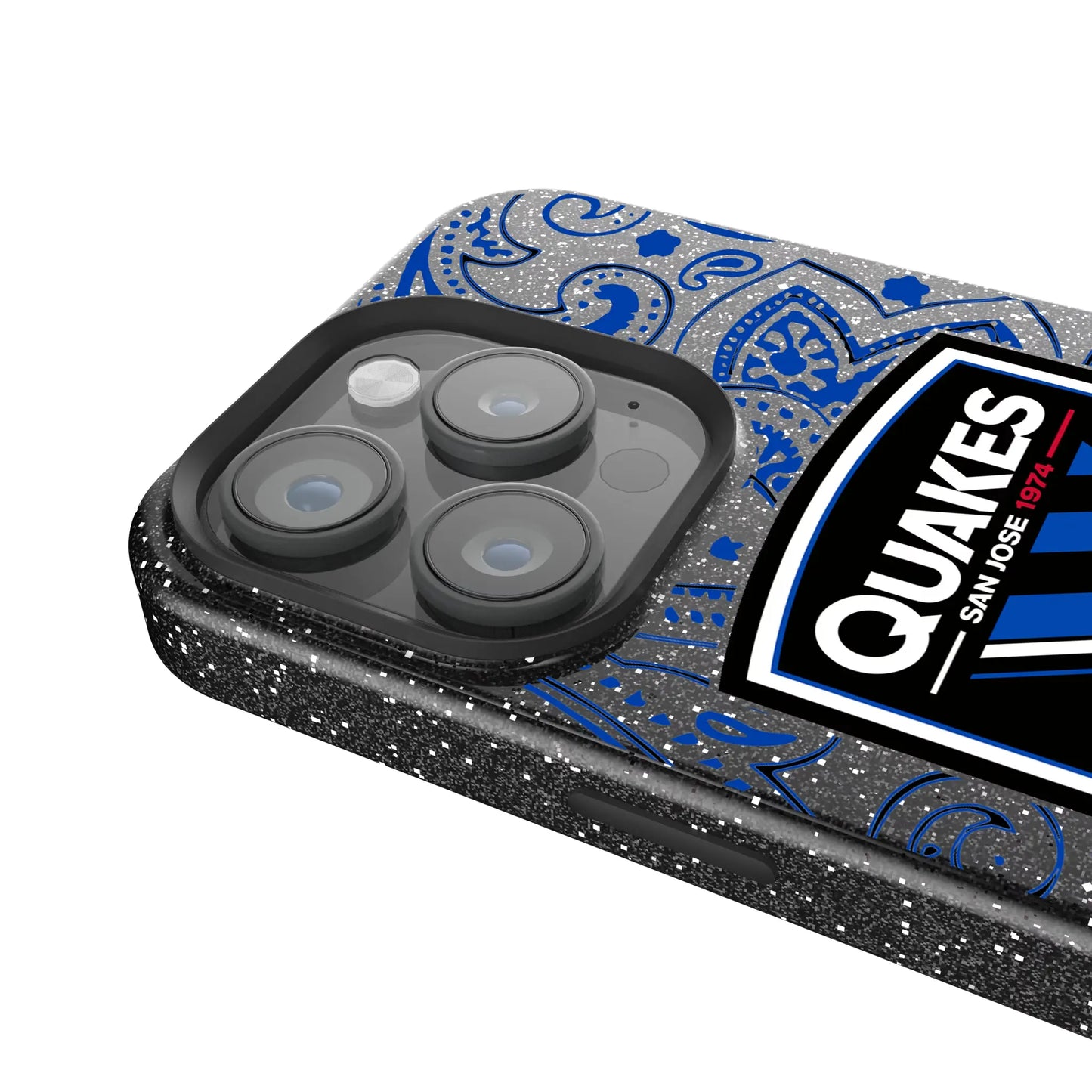 San Jose Earthquakes Paisley Black Bling Phone Case for Apple iPhone