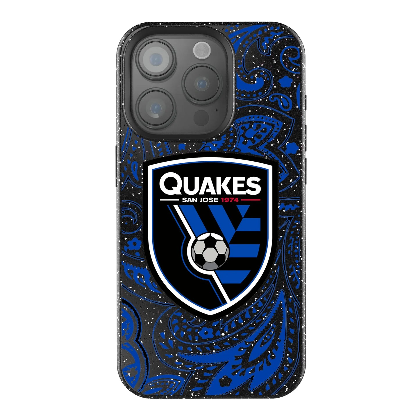 San Jose Earthquakes Paisley Black Bling Phone Case for Apple iPhone