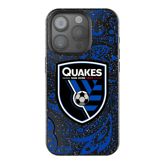 San Jose Earthquakes Paisley Black Bling Phone Case for Apple iPhone