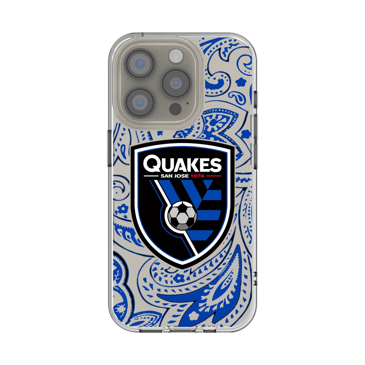 San Jose Earthquakes Paisley Clear Phone Case for Apple iPhone