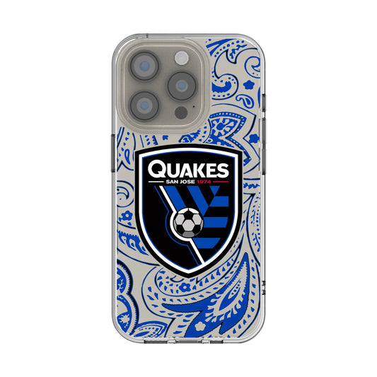 San Jose Earthquakes Paisley Clear Phone Case for Apple iPhone