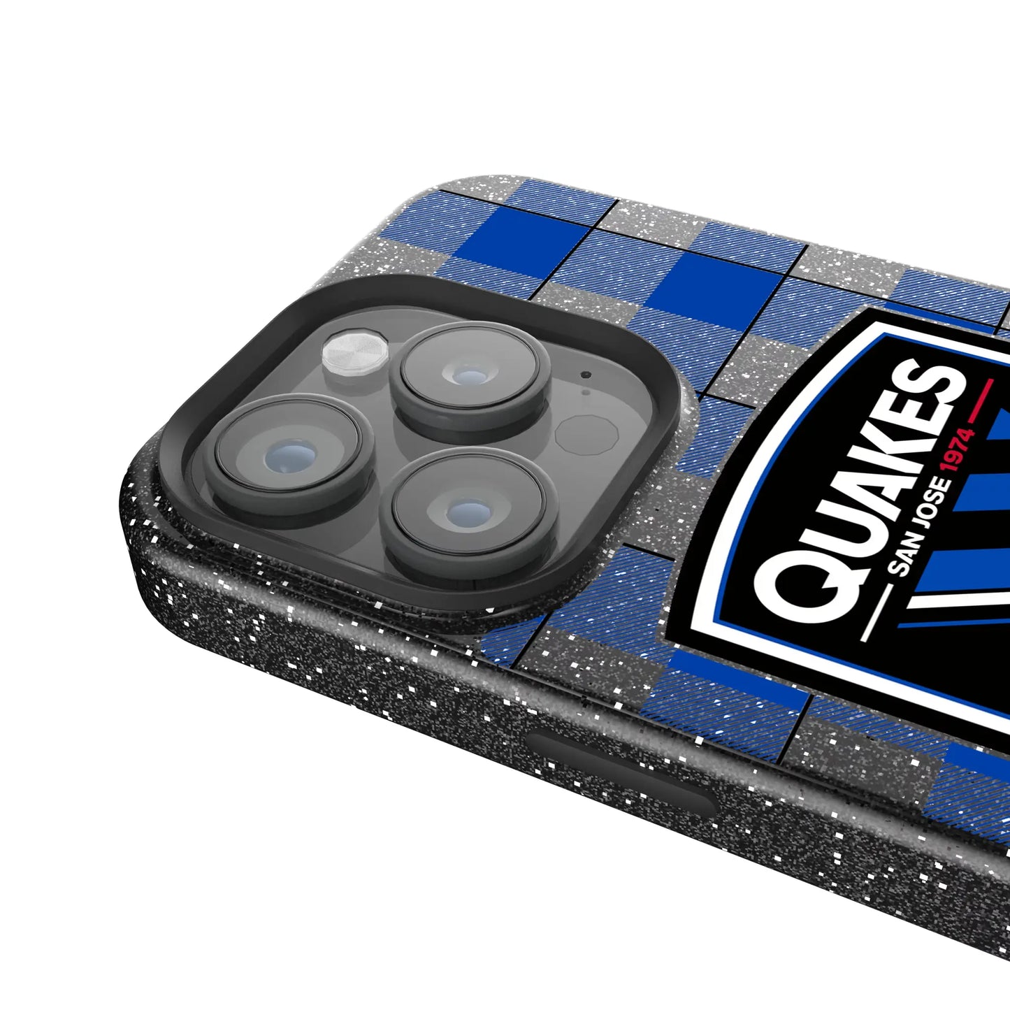 San Jose Earthquakes Plaid Black Bling Phone Case for Apple iPhone