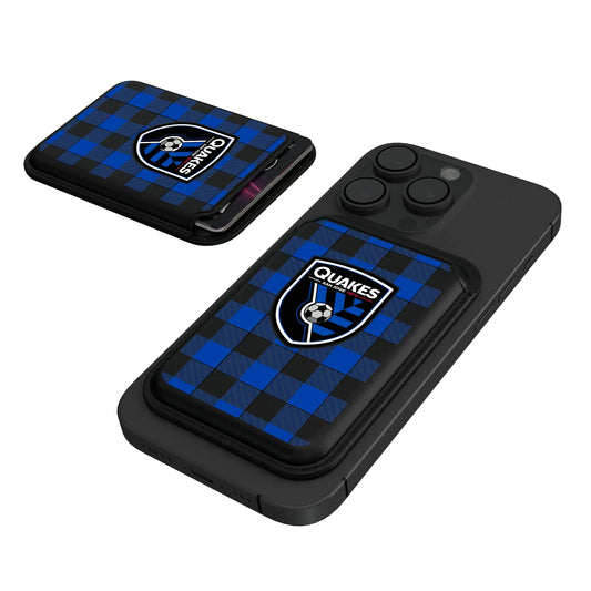 San Jose Earthquakes Plaid Black Magnetic Credit Card Wallet