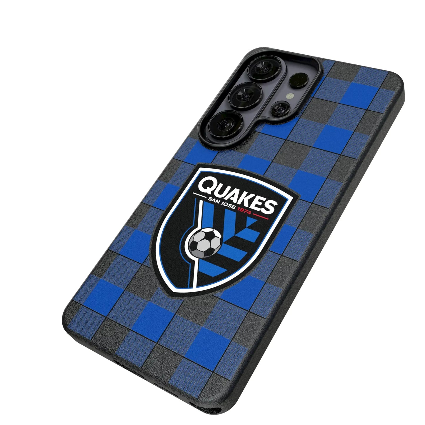 San Jose Earthquakes Plaid MagSafe Compatible Phone Case for Samsung Galaxy