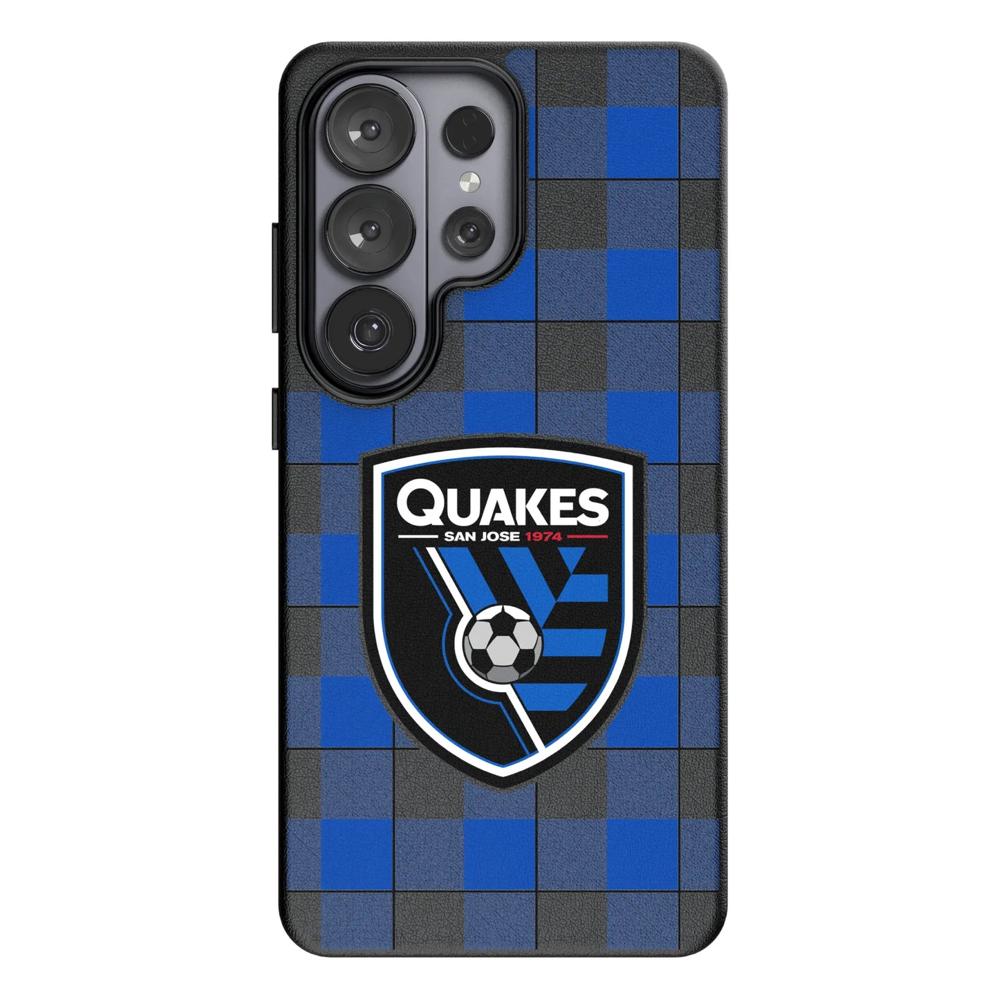 San Jose Earthquakes Plaid MagSafe Compatible Phone Case for Samsung Galaxy
