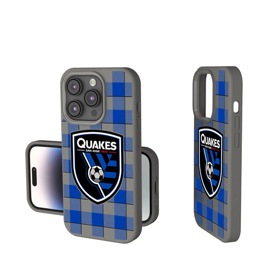 San Jose Earthquakes Plaid Soft Touch Phone Case for Apple iPhone