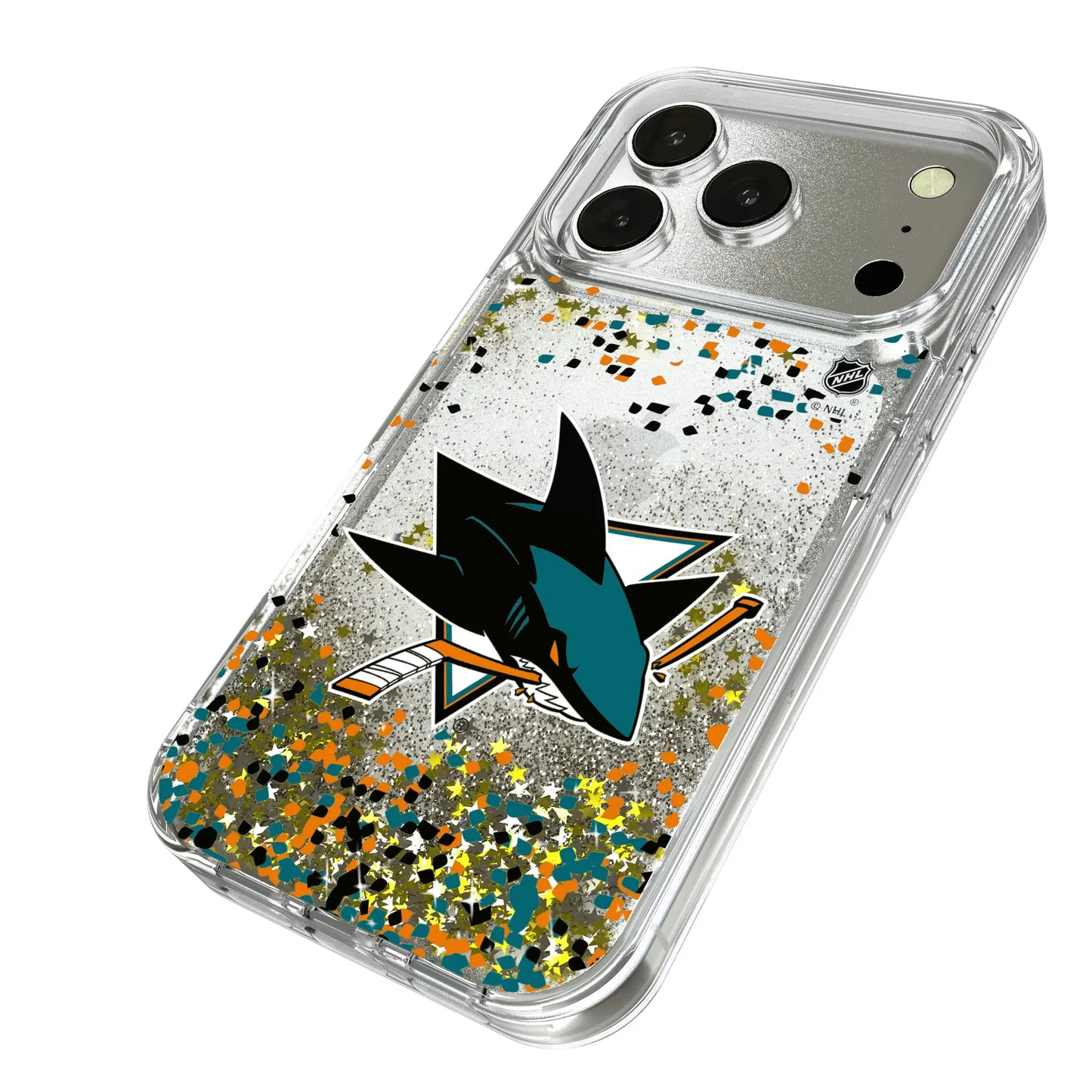 San Jose Sharks Confetti Glitter Phone Case for Apple iPhone