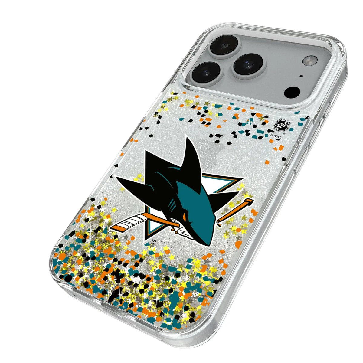 San Jose Sharks Confetti Glitter Phone Case for Apple iPhone
