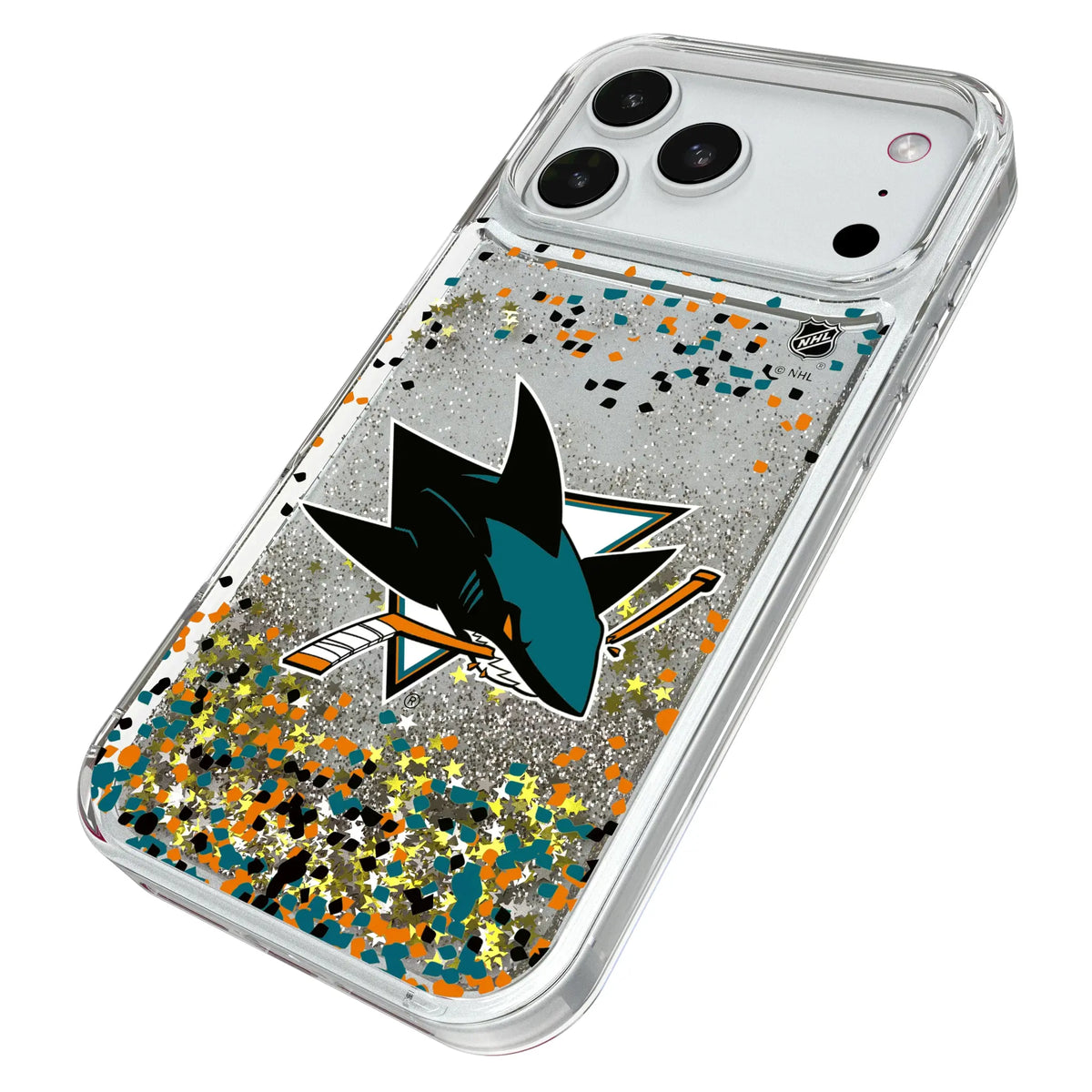 San Jose Sharks Confetti Glitter Phone Case for Apple iPhone