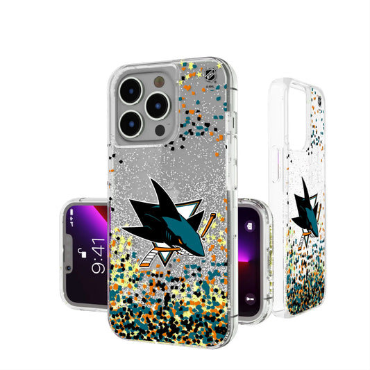 San Jose Sharks Confetti Glitter Phone Case for Apple iPhone