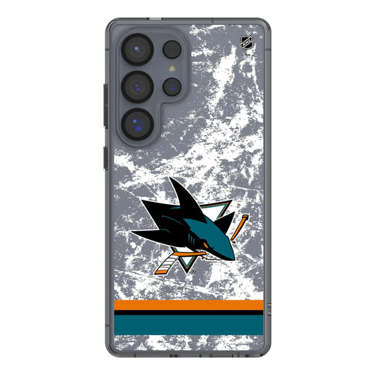 San Jose Sharks Ice Stripe Clear Phone Case for Samsung Galaxy