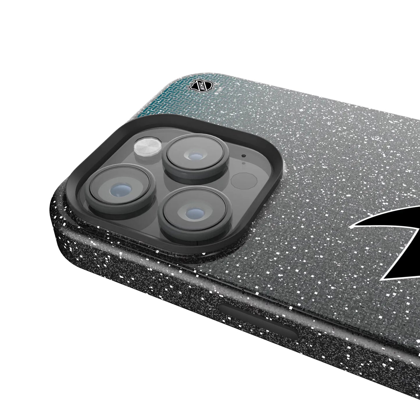 San Jose Sharks Linen Black Bling Phone Case for Apple iPhone