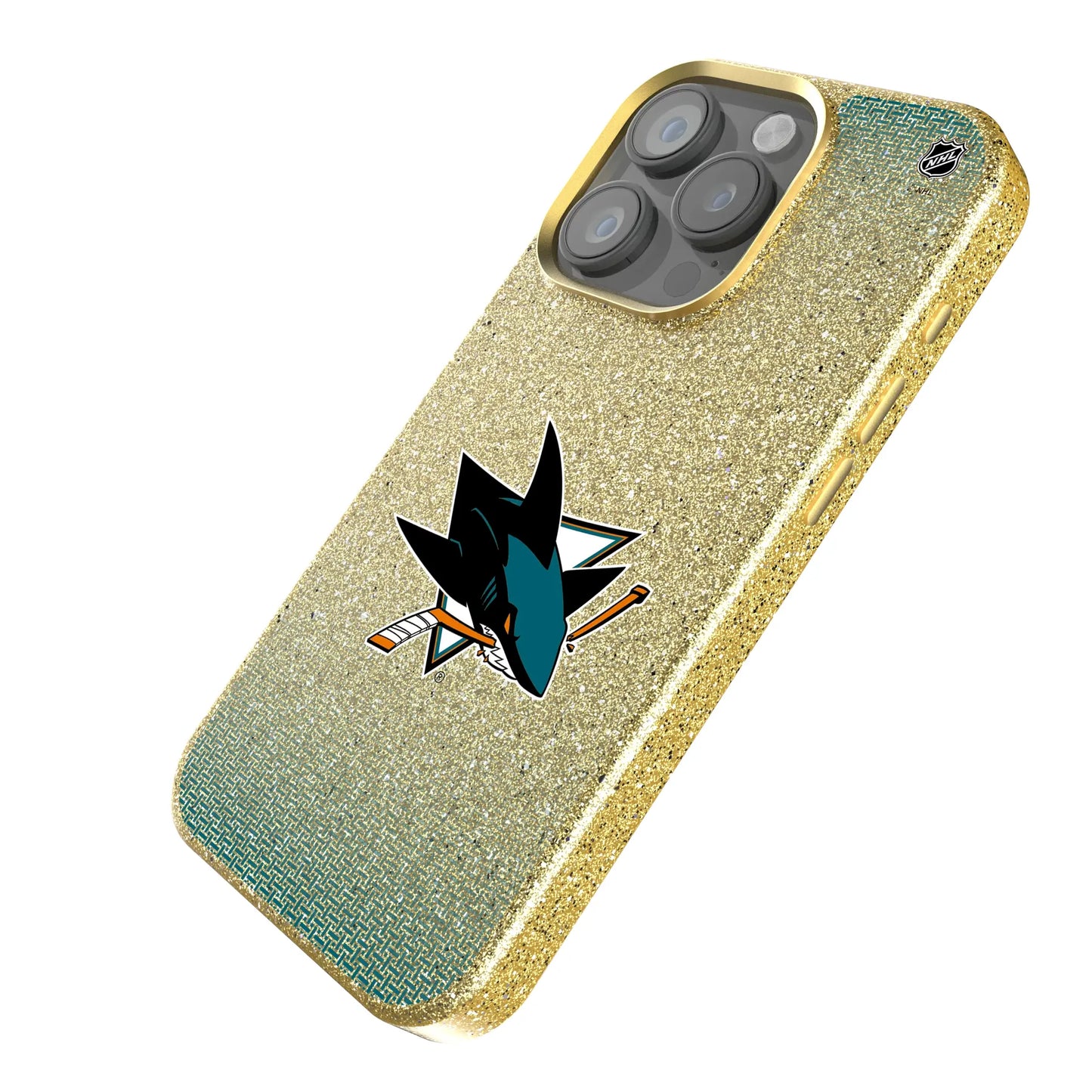 San Jose Sharks Linen Bling Phone Case for Apple iPhone