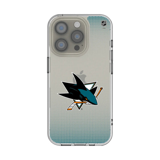 San Jose Sharks Linen Clear Phone Case for Apple iPhone
