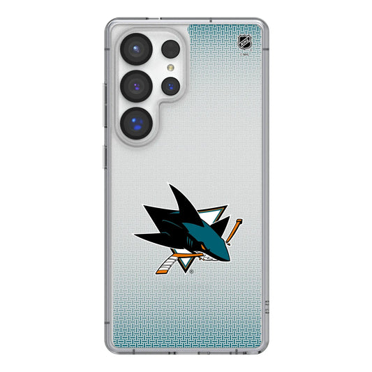 San Jose Sharks Linen Clear Phone Case for Samsung Galaxy