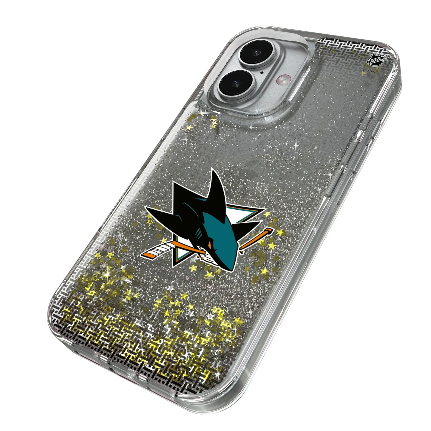 San Jose Sharks Linen Glitter Phone Case for Apple iPhone
