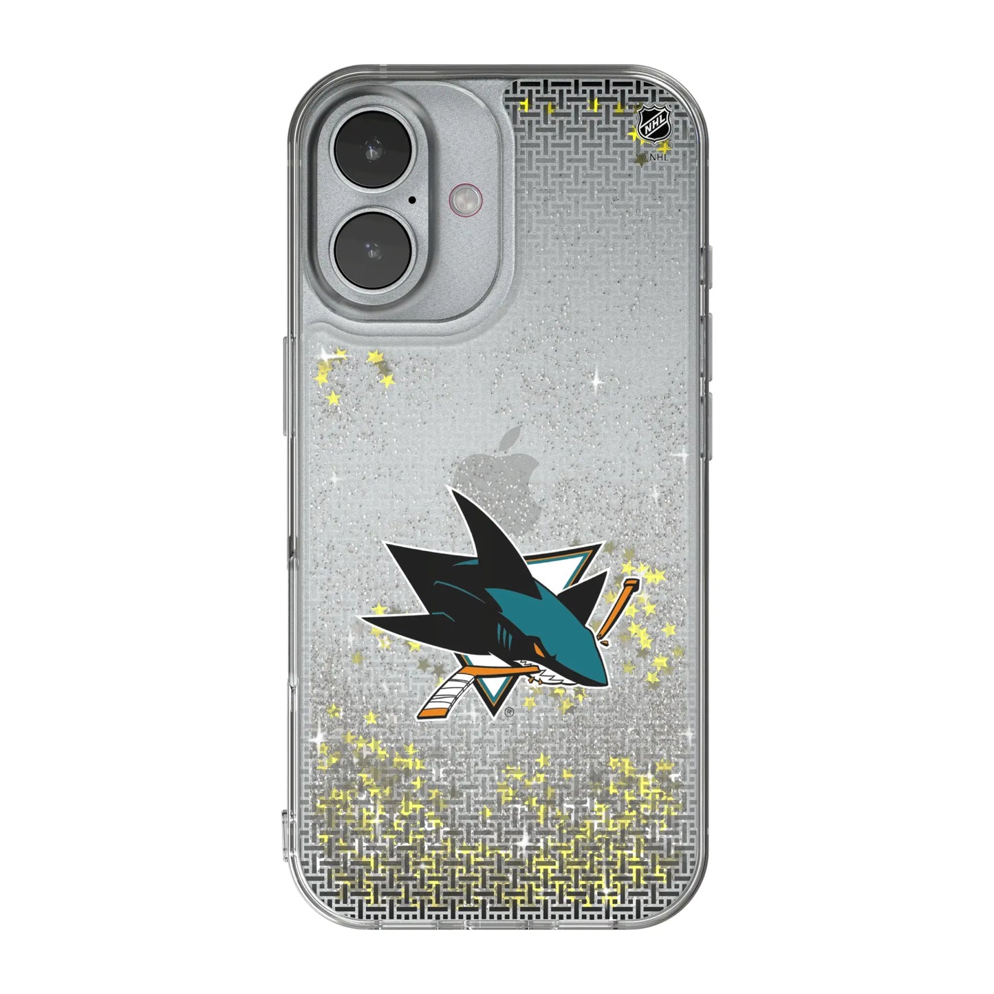 San Jose Sharks Linen Glitter Phone Case for Apple iPhone