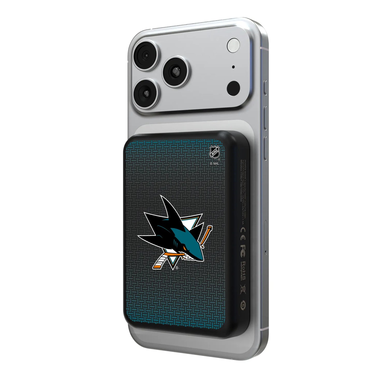 San Jose Sharks Linen Wireless Mag Power Bank