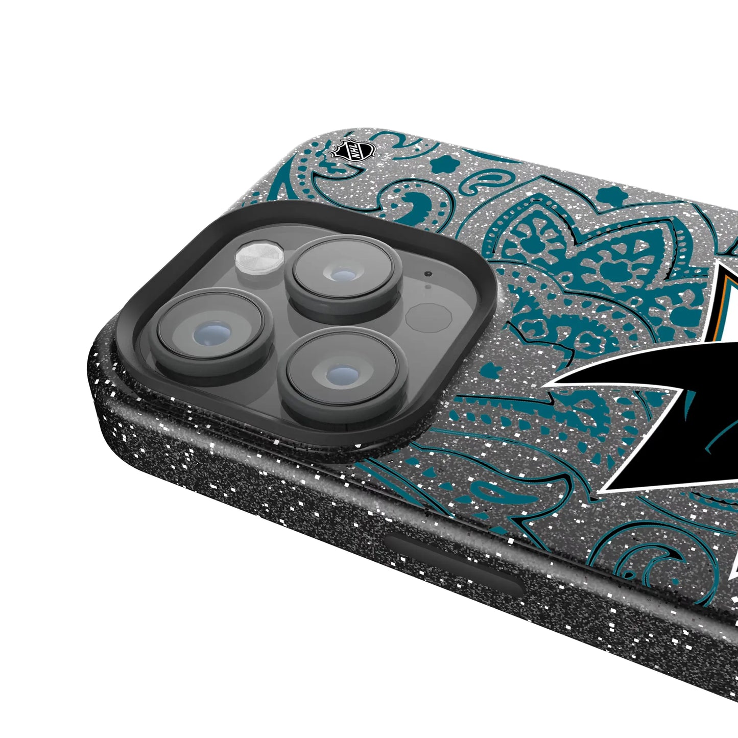 San Jose Sharks Paisley Black Bling Phone Case for Apple iPhone