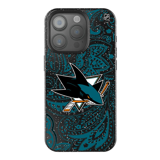 San Jose Sharks Paisley Black Bling Phone Case for Apple iPhone