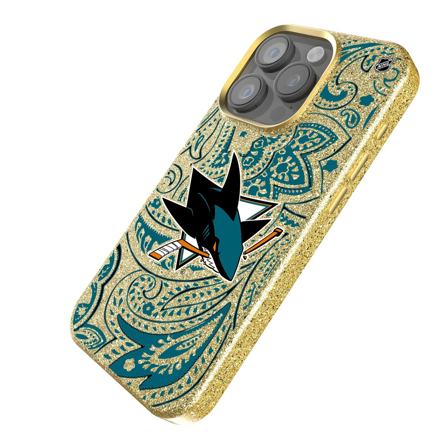 San Jose Sharks Paisley Bling Phone Case for Apple iPhone