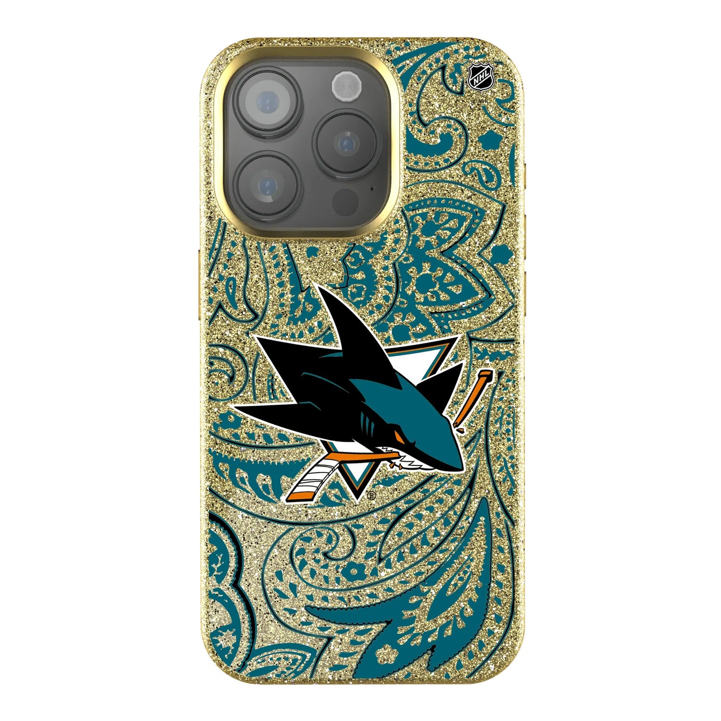 San Jose Sharks Paisley Bling Phone Case for Apple iPhone