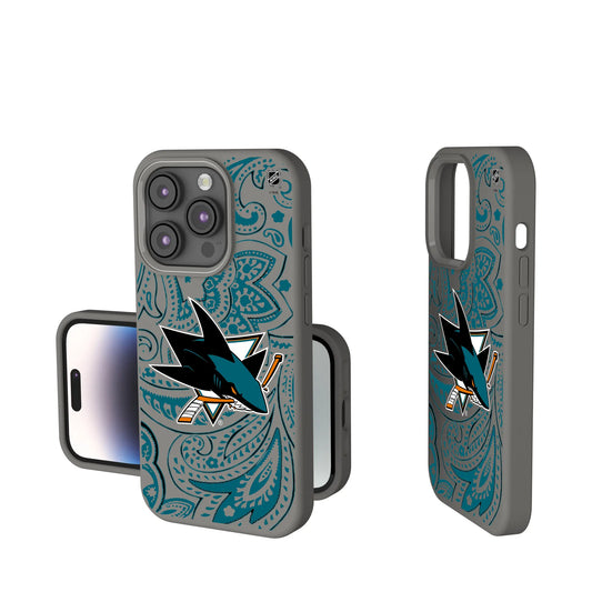 San Jose Sharks Paisley Soft Touch Phone Case for Apple iPhone
