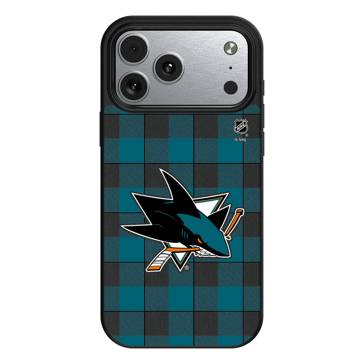San Jose Sharks Plaid MagSafe Compatible Phone Case for Apple iPhone