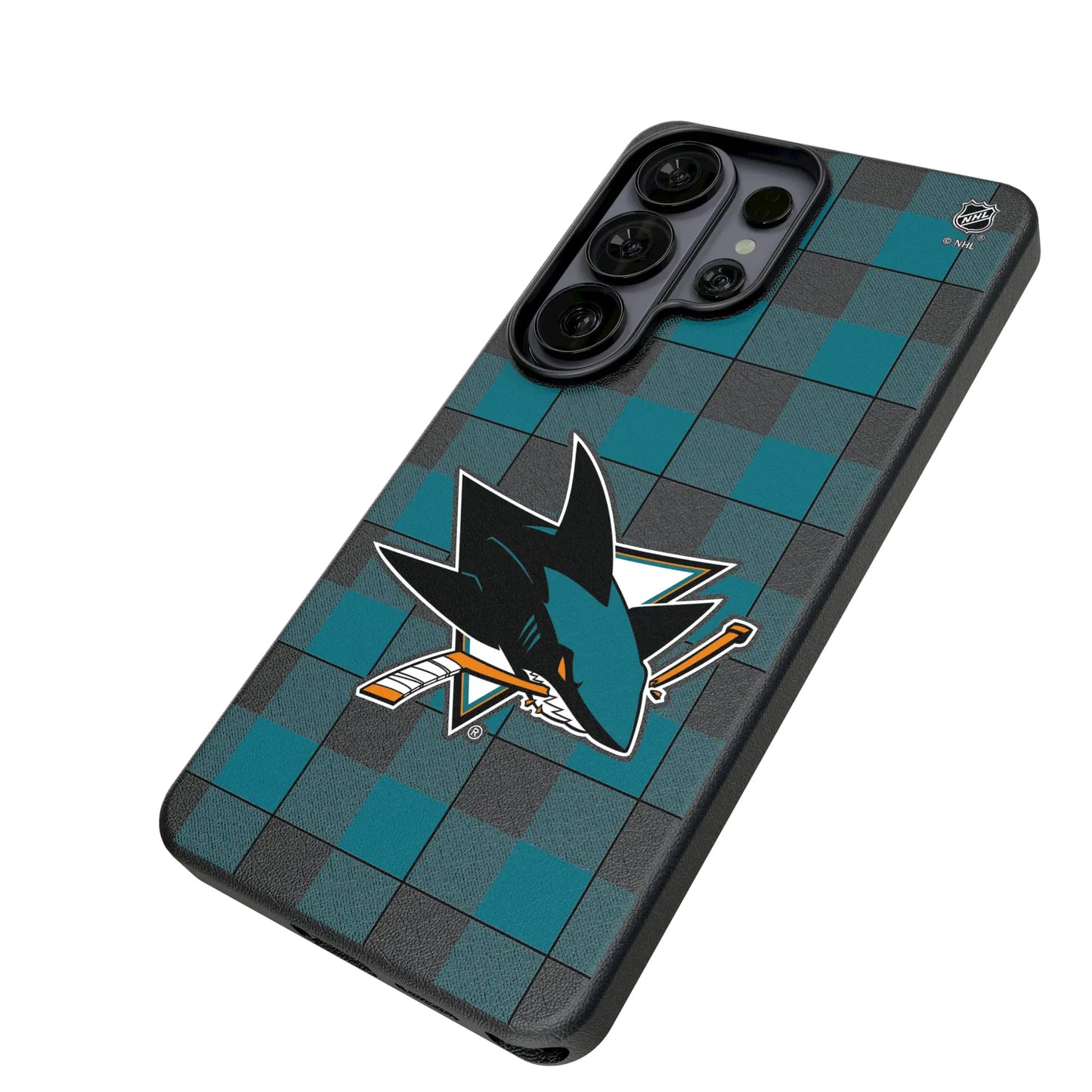 San Jose Sharks Plaid MagSafe Compatible Phone Case for Samsung Galaxy
