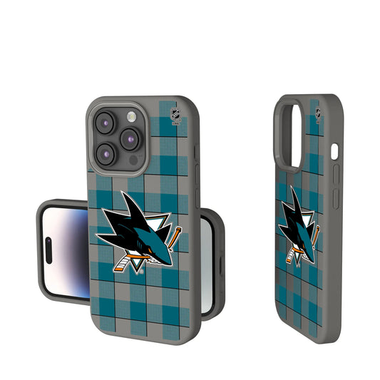 San Jose Sharks Plaid Soft Touch Phone Case for Apple iPhone