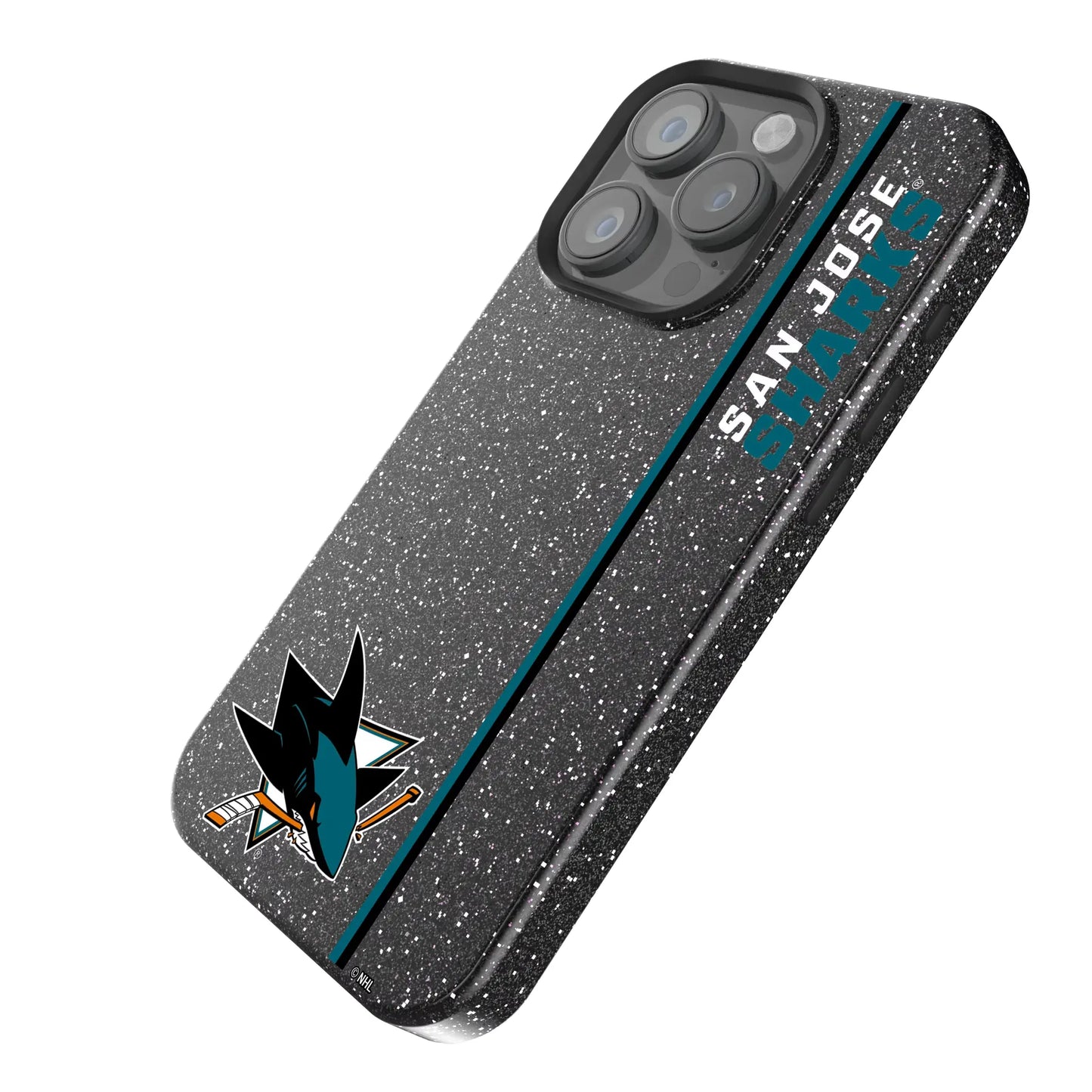 San Jose Sharks Sidebar Black Bling Phone Case for Apple iPhone