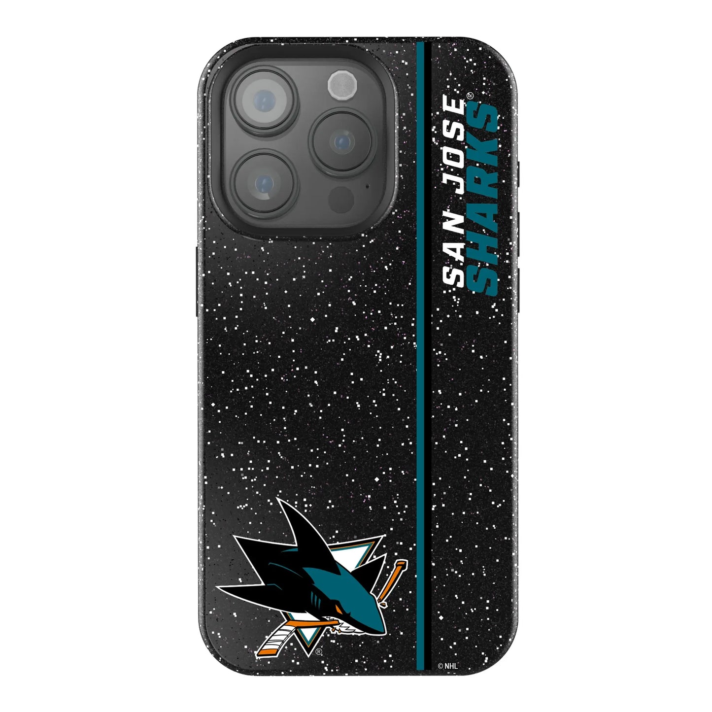 San Jose Sharks Sidebar Black Bling Phone Case for Apple iPhone
