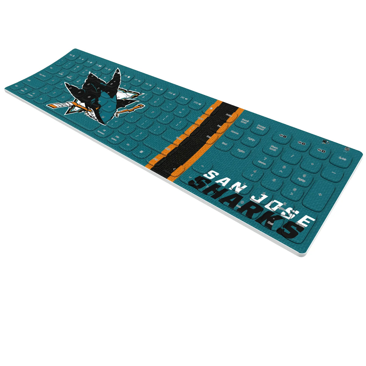 San Jose Sharks Stripe Curved Wireless Keyboard