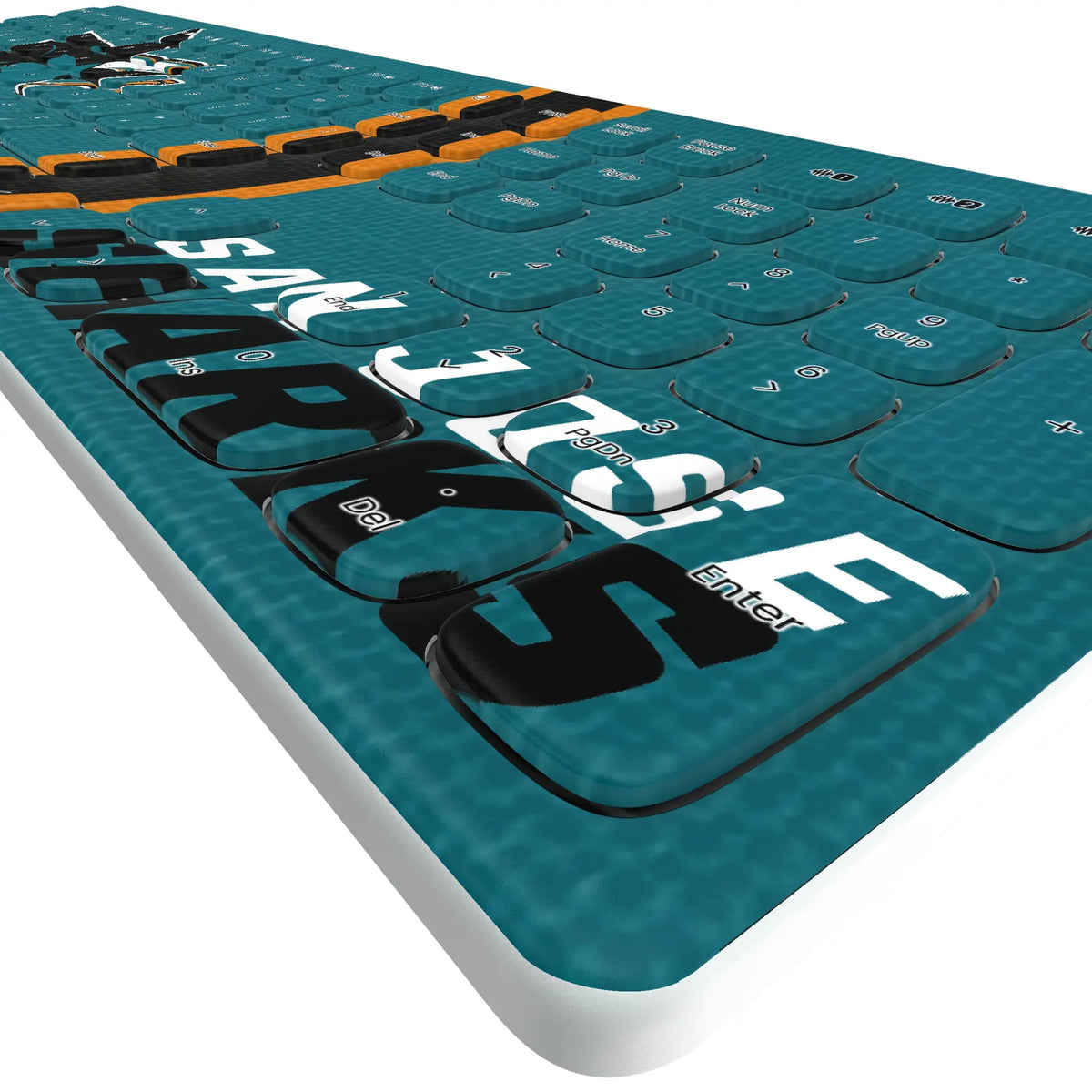 San Jose Sharks Stripe Curved Wireless Keyboard