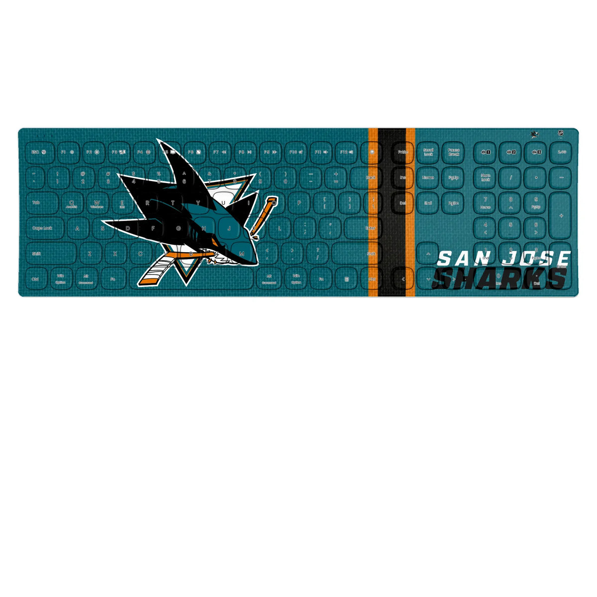 San Jose Sharks Stripe Curved Wireless Keyboard