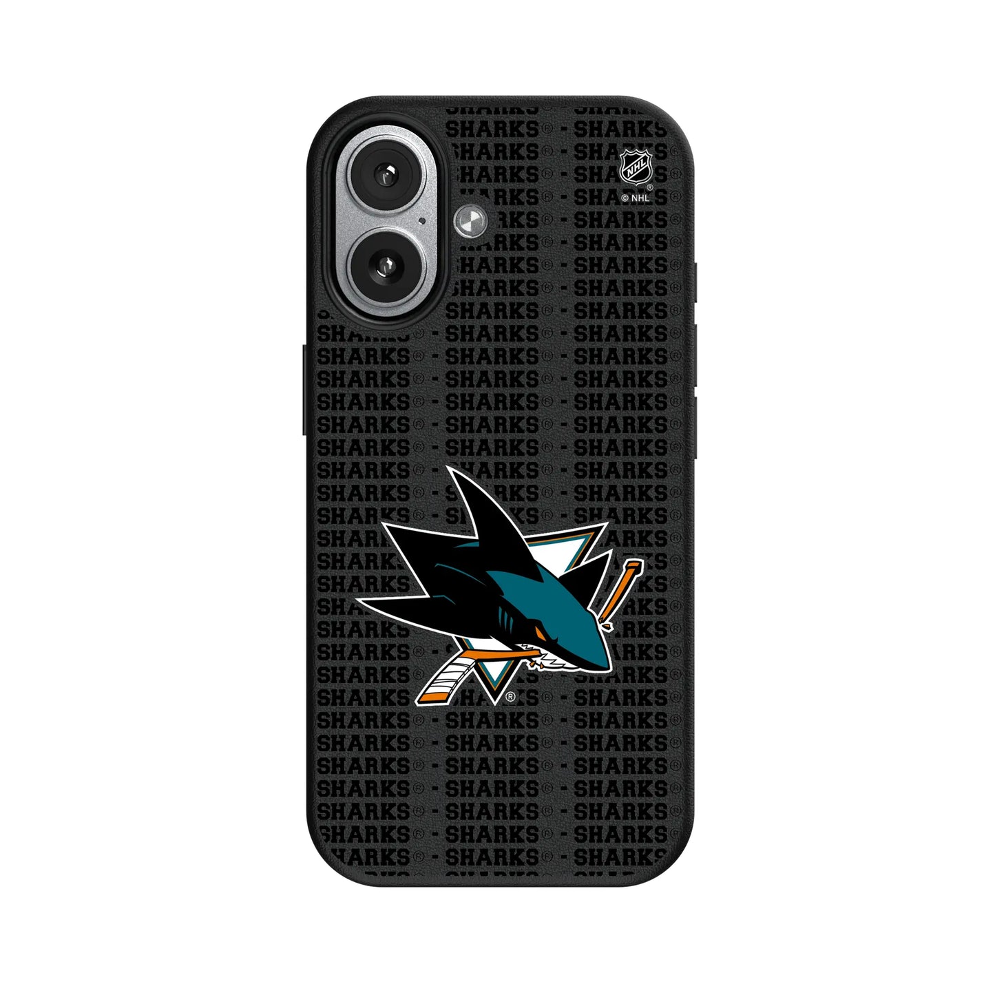 San Jose Sharks Text Backdrop MagSafe Compatible Phone Case for Apple iPhone