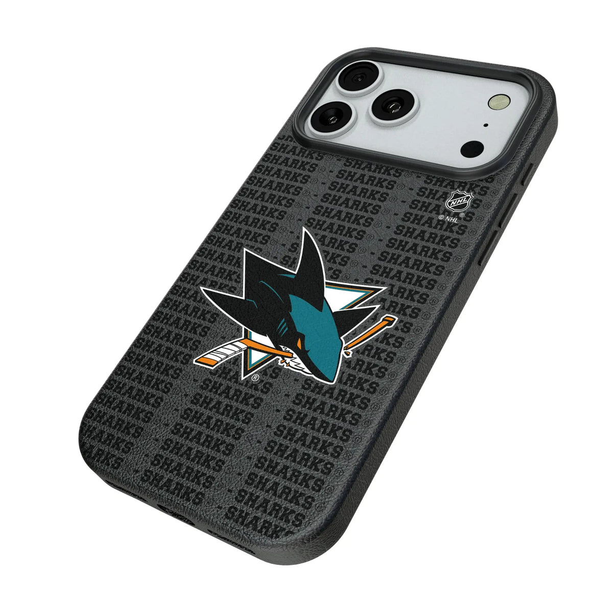 San Jose Sharks Text Backdrop MagSafe Compatible Phone Case for Apple iPhone