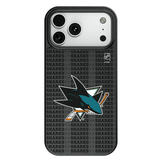 San Jose Sharks Text Backdrop MagSafe Compatible Phone Case for Apple iPhone