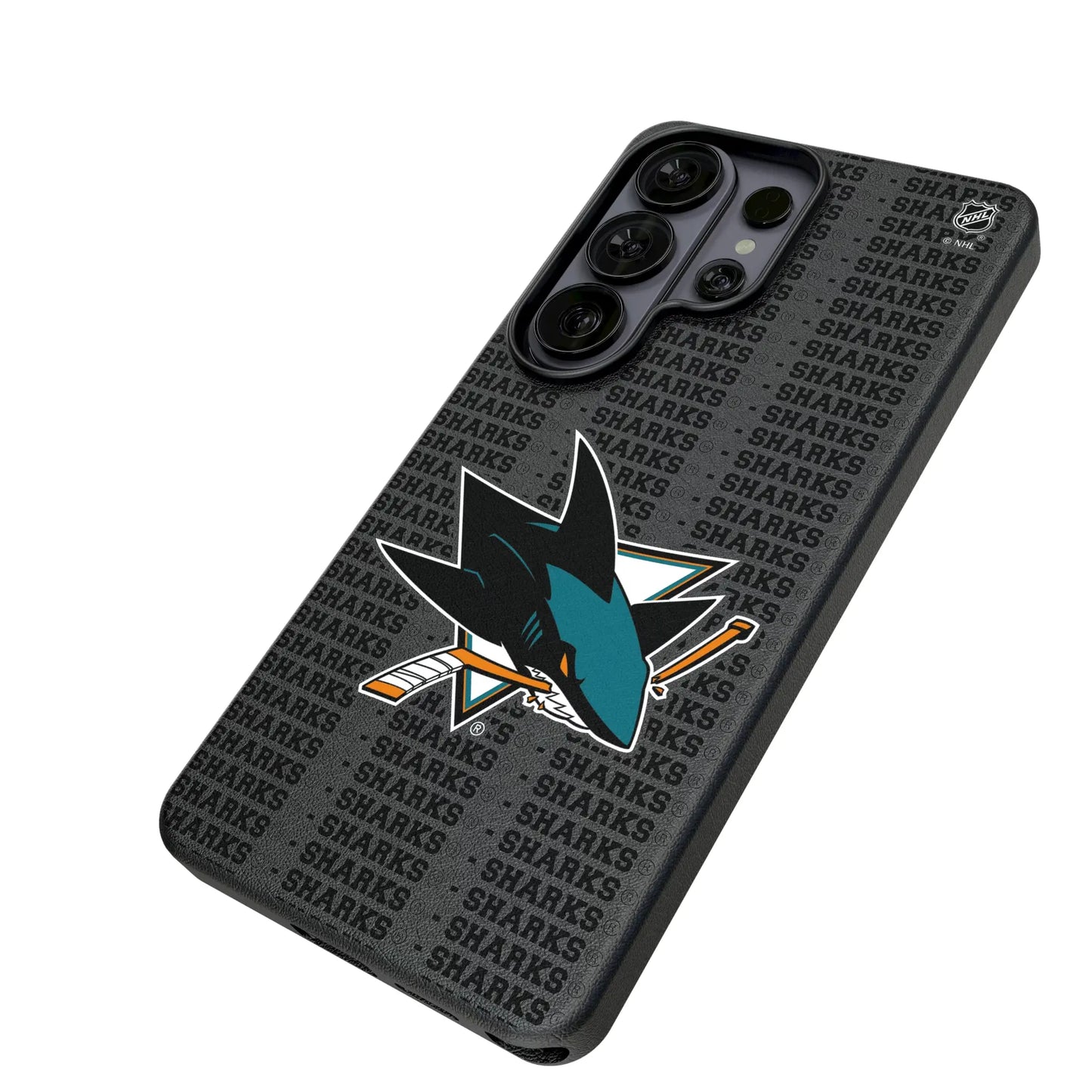 San Jose Sharks Text Backdrop MagSafe Compatible Phone Case for Samsung Galaxy