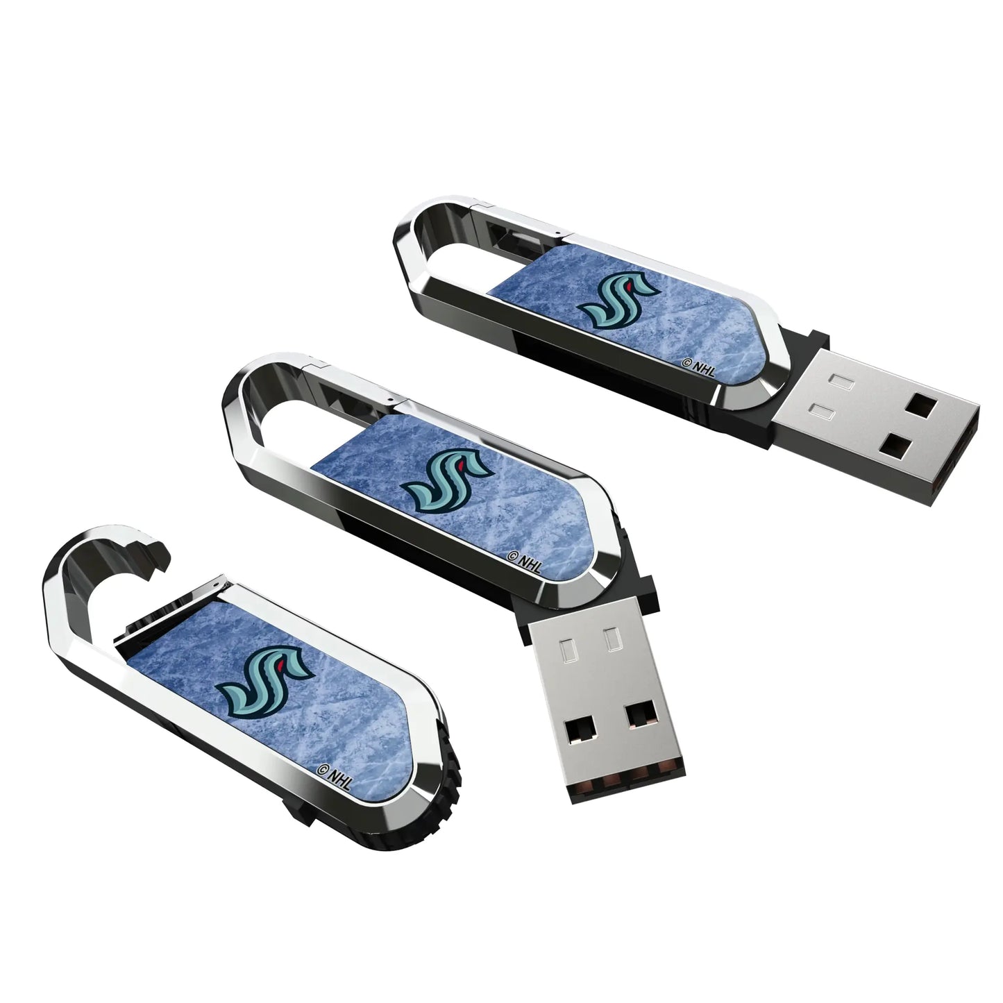 Seattle Kraken Ice Flood USB 64GB Clip Style Flash Drive