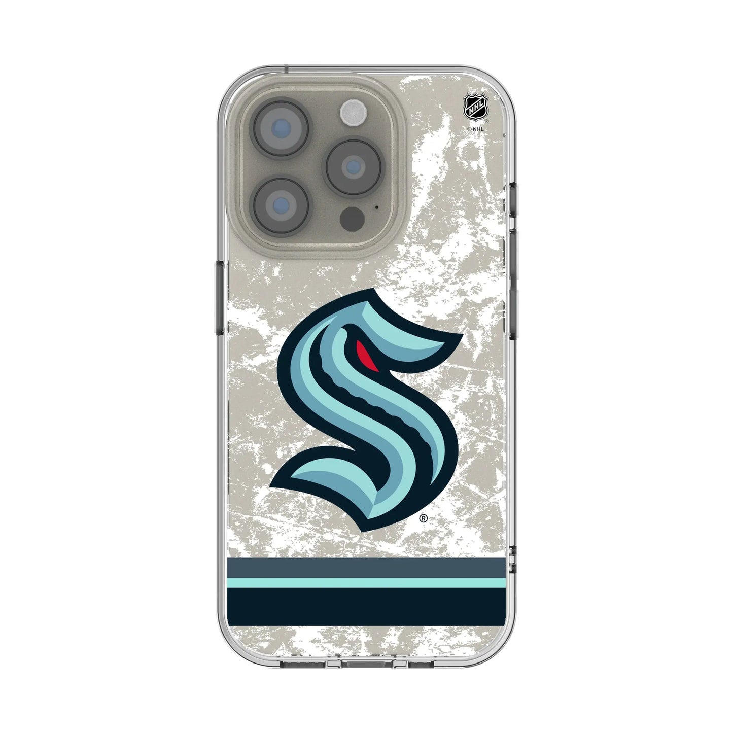 Seattle Kraken Ice Stripe Clear Phone Case for Apple iPhone
