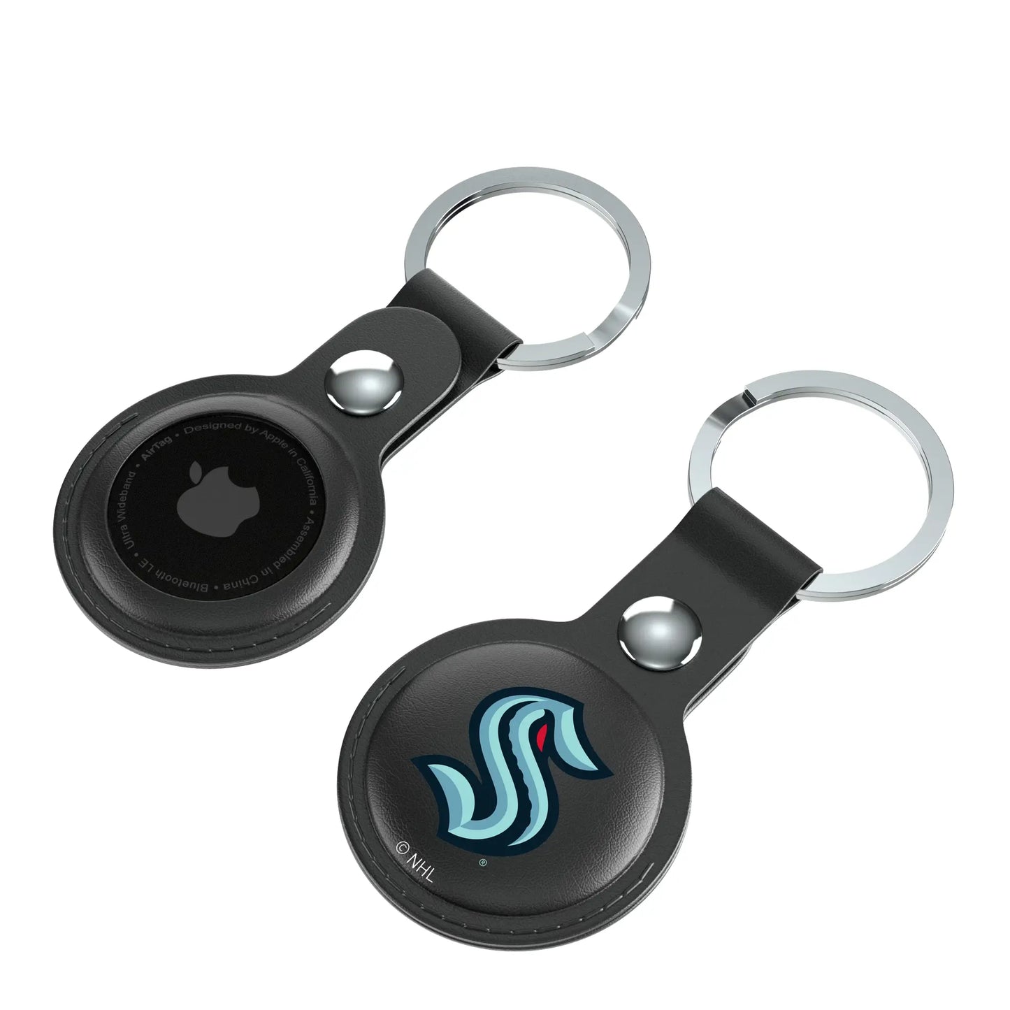 Seattle Kraken Insignia Black Airtag Holder 2-Pack