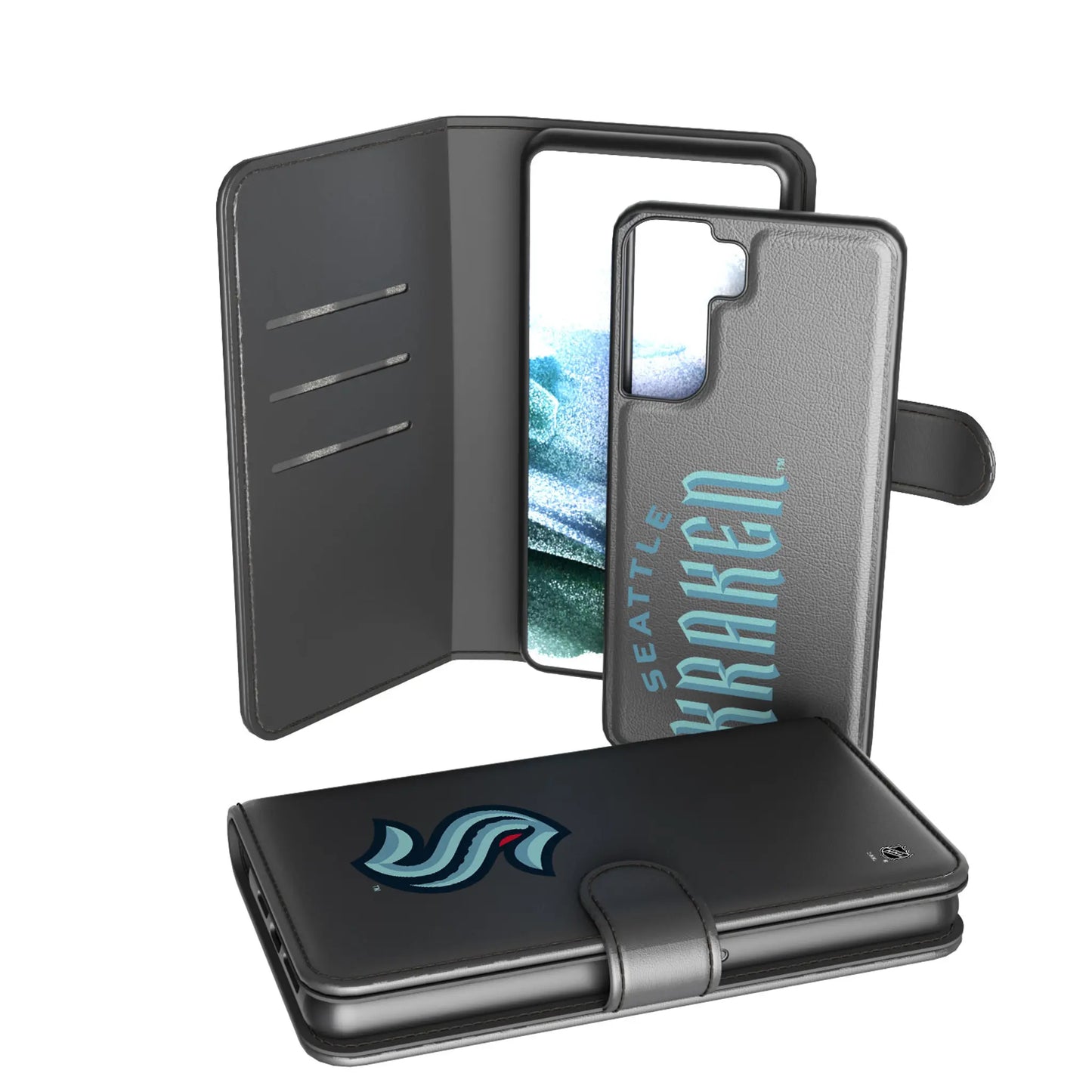 Seattle Kraken Monocolor Tilt Wallet Phone Case for Apple iPhone
