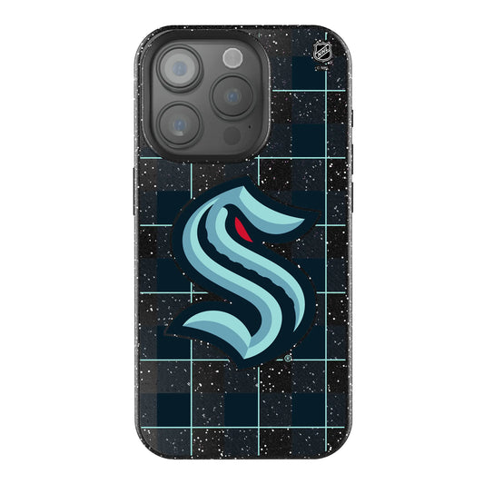Seattle Kraken Plaid Black Bling Phone Case for Apple iPhone