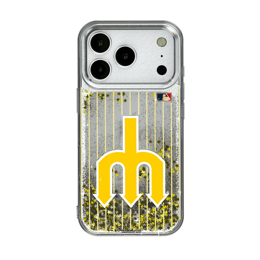 Seattle Mariners 1977-1980 - Cooperstown Collection Pinstripe Glitter Phone Case for Apple iPhone
