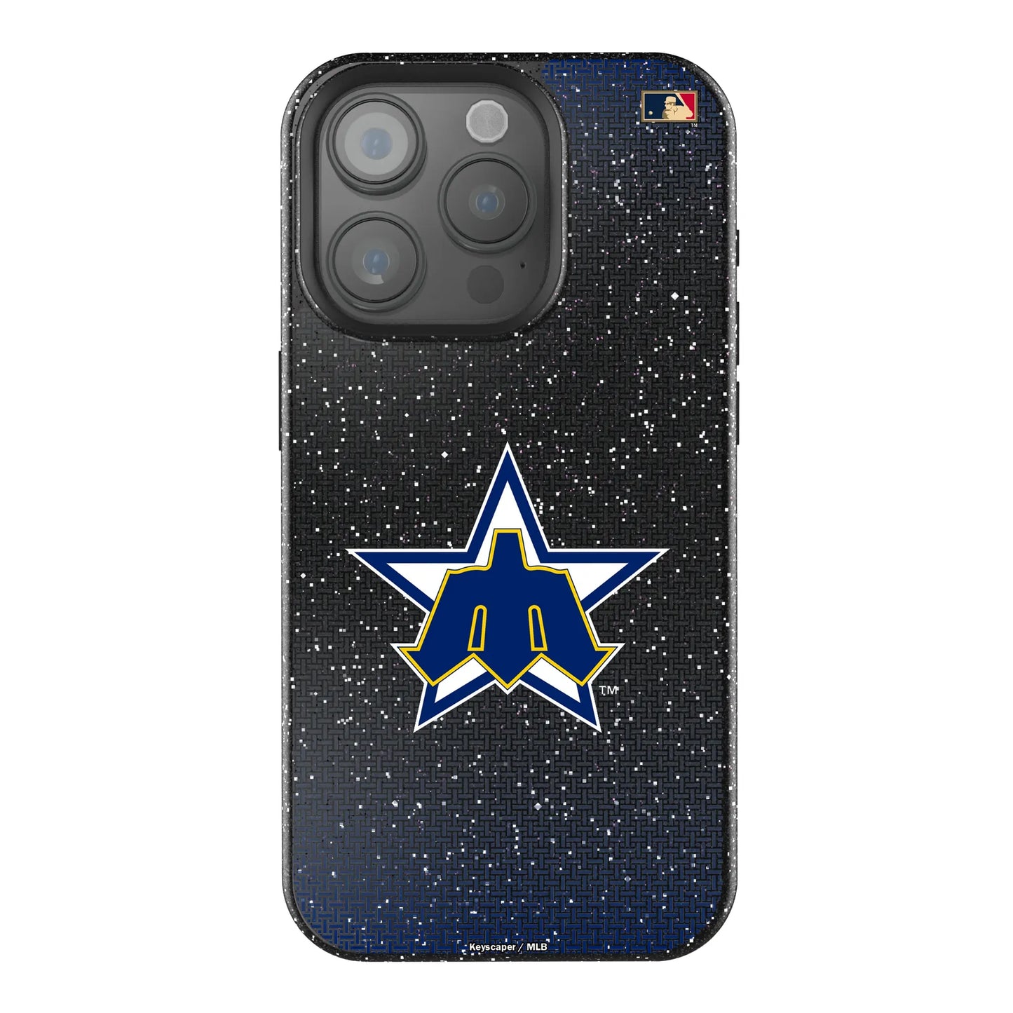 Seattle Mariners 1981-1986 - Cooperstown Collection Linen Black Bling Phone Case for Apple iPhone